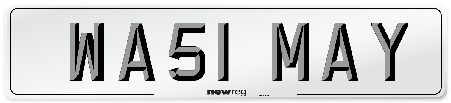 WA51 MAY Number Plate from New Reg